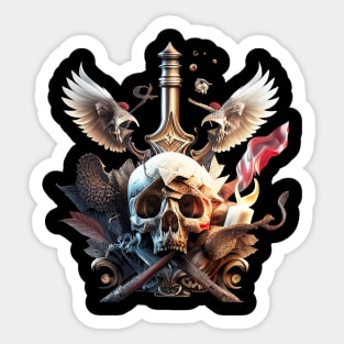 Winged Skull Sticker